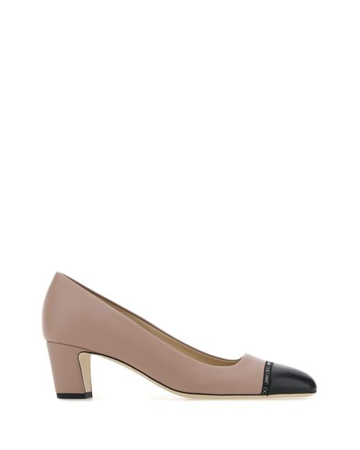 Jimmy Choo Antiqued Nappa Leather Straits 50 Pumps in Pink - Lyst