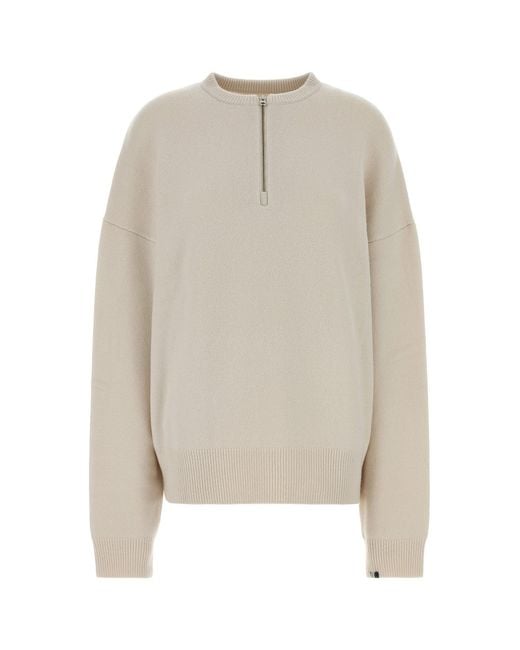 Extreme Cashmere White Ivory Stretch Cashmere Blend N°496 Oversize Sweater