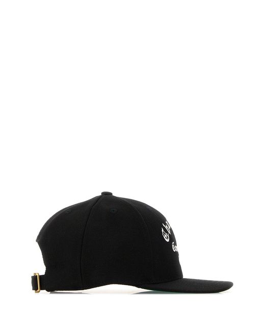 Willy Chavarria Black Canvas Baseball Cap for men