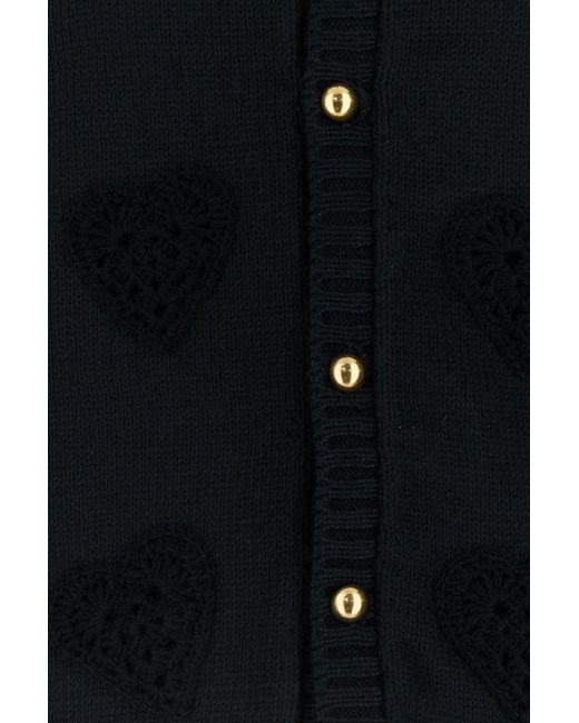 Cardigan in lana nera di Ernest W. Baker in Black da Uomo