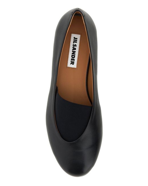 Jil Sander Black Leather Elyss Ballerinas