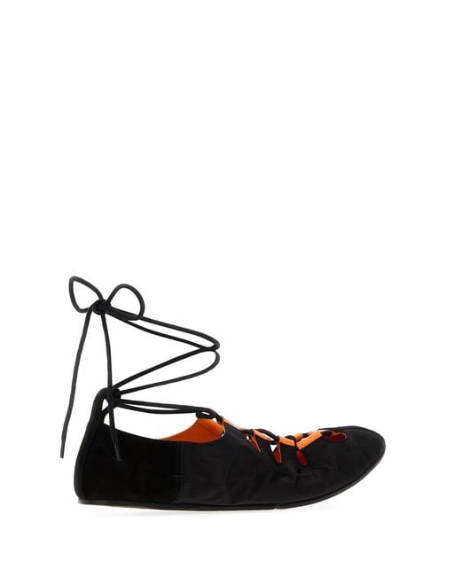 Alaïa Black Canvas Ballerina