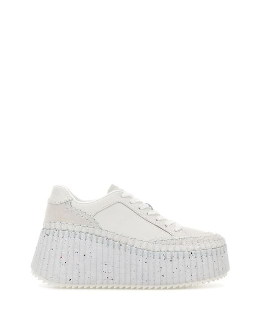 Chloé White Leather Nama Sneakers