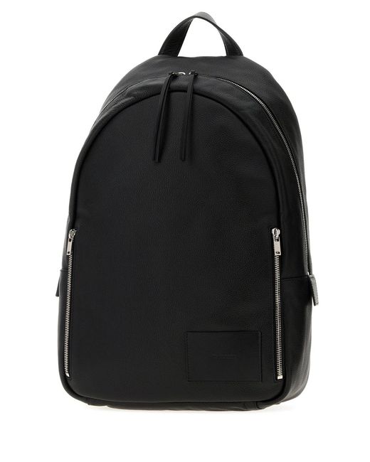 Jil Sander Black Leather Backpack for men