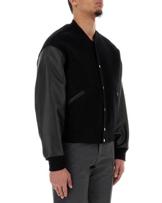Jil Sander Black Wool Bomber Jacket for men