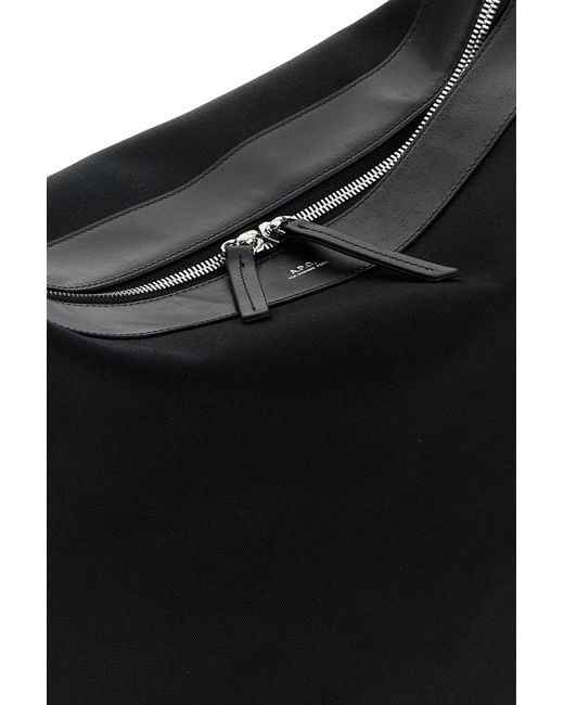 A.P.C. Black Canvas Maxi Biker Shopping Bag for men