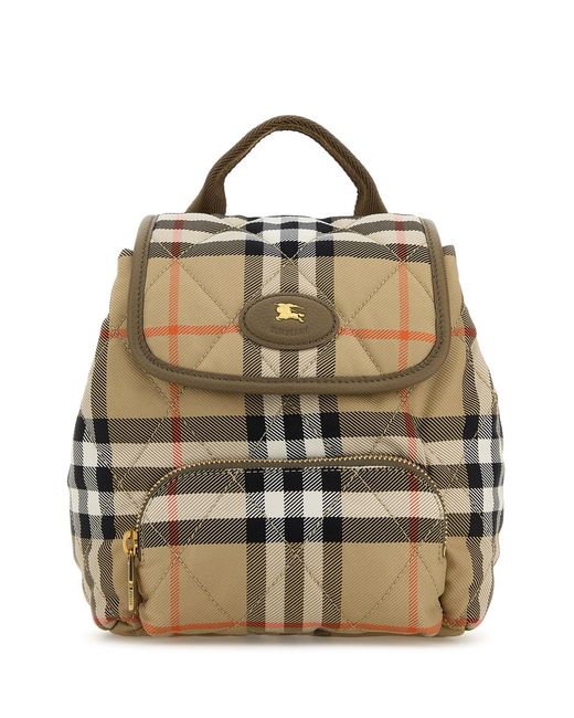 Burberry Multicolor Embroidered Canvas Mini Horseshoe Backpack