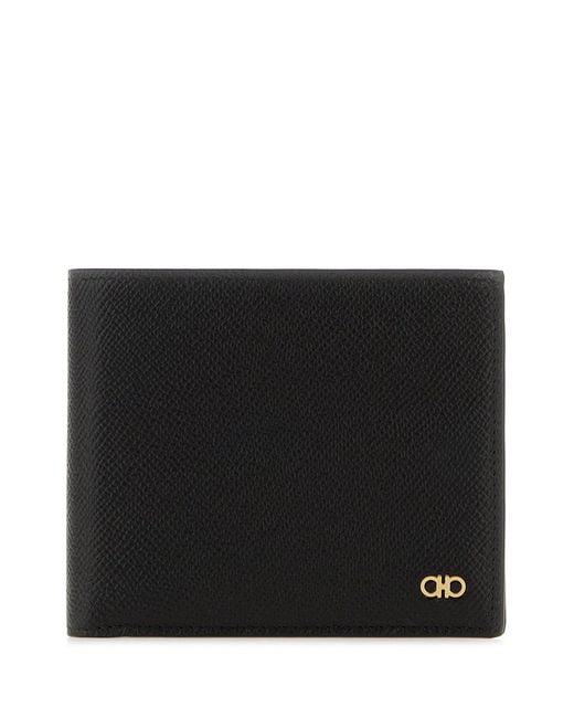 Ferragamo Black Salvatore Leather Wallet for men