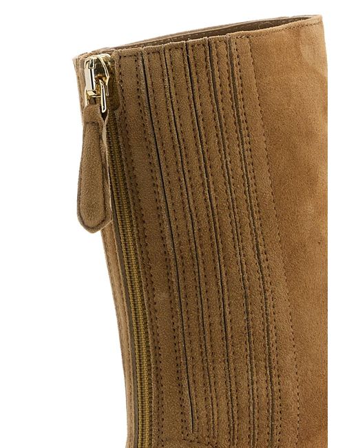 Stivali Saint Honorè in pelle scamosciata cammello di Aquazzura in Brown