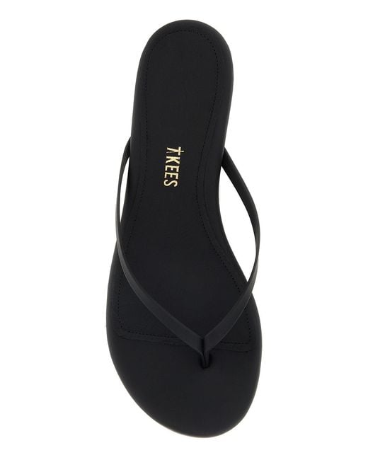 TKEES Multicolor Black Leather Julia Thong Mules