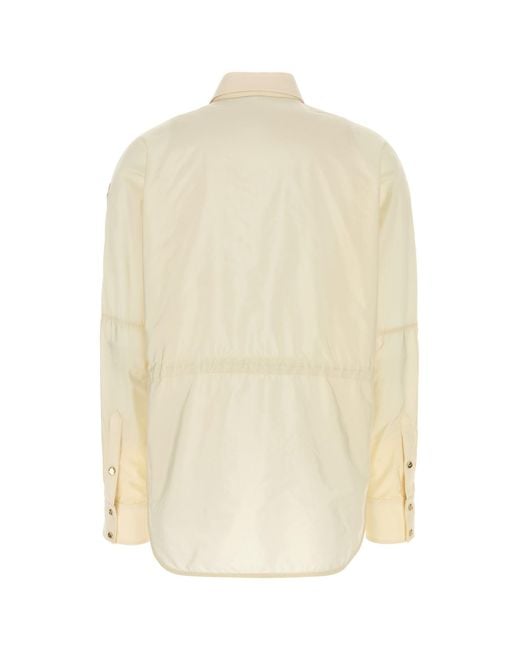 Moncler Natural Cream Wool And Nylon Shirt
