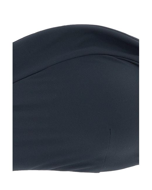 Magda Butrym Black Denim Blue Stretch Nylon Bikini Top