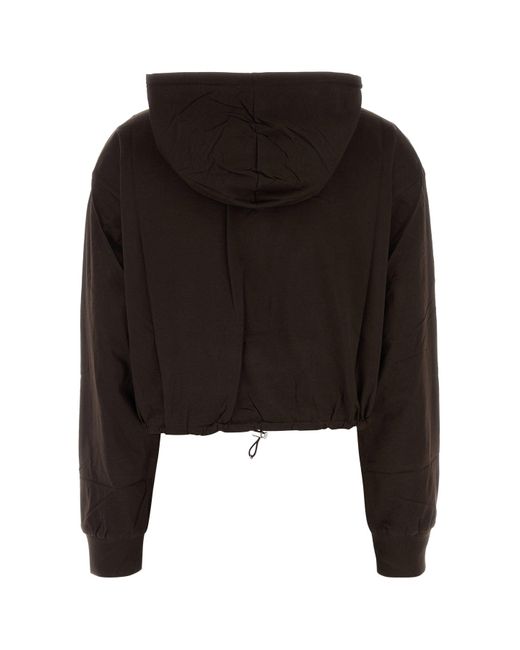 Felpa reversibile in cotone marrone di Prada in Black