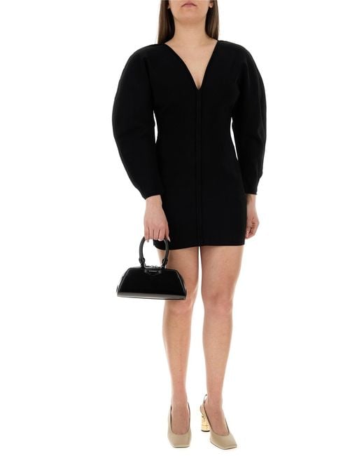 Givenchy Black Stretch Viscose Blend Cocoon Mini Dress