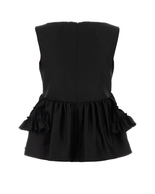 Dries Van Noten Black Wool Blend Casey Top