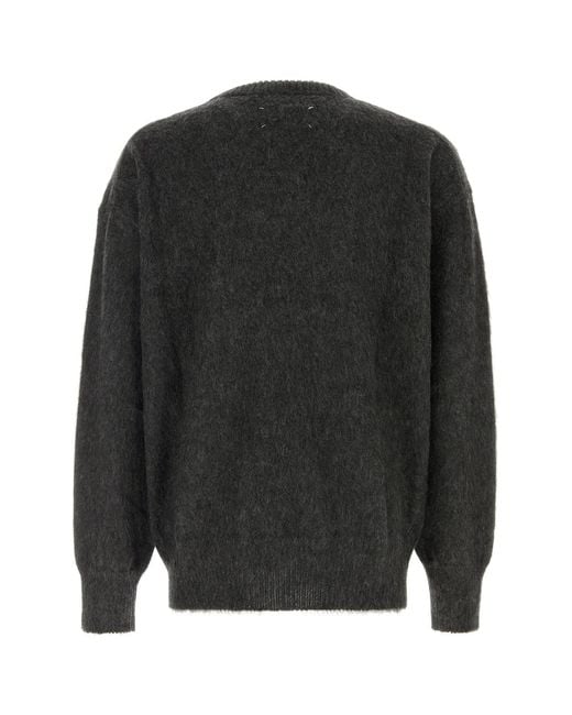 Maison Margiela Gray Graphite Wool Blend Oversize Sweater for men