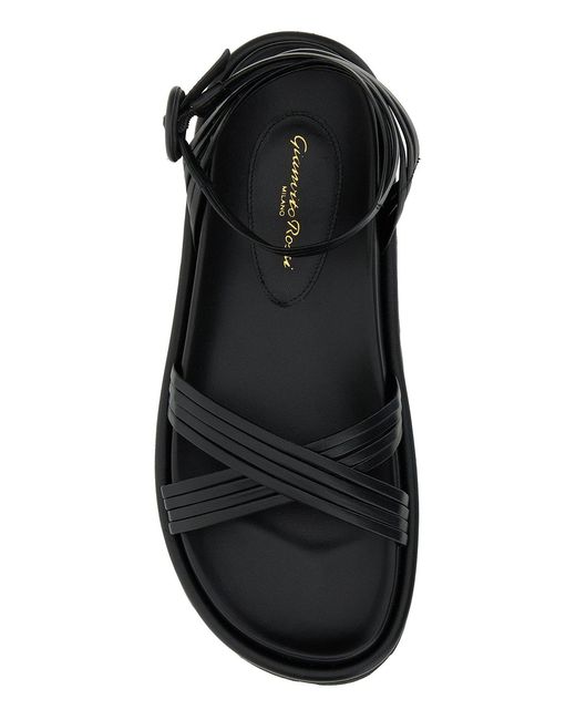 Gianvito Rossi Black Nappa Leather Lianne Sandals