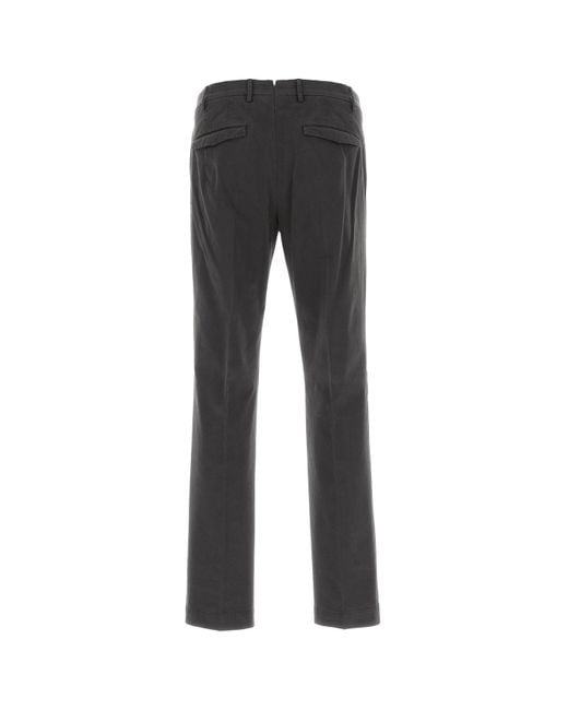 PT Torino Black Dark Grey Stretch Cotton Pant for men