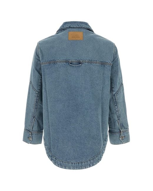 AMI Blue Relaxed Overshirt for men