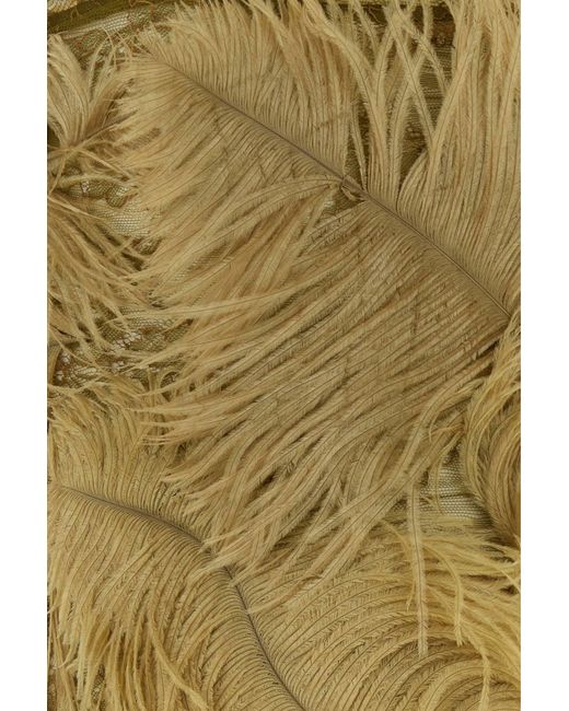 The Attico Natural Lace And Mesh Min Dress