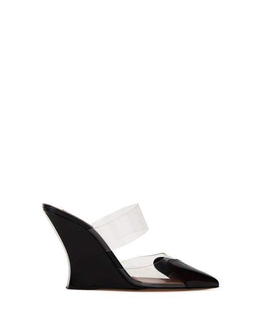 Alaïa Black Le Coeur Wedges Mules