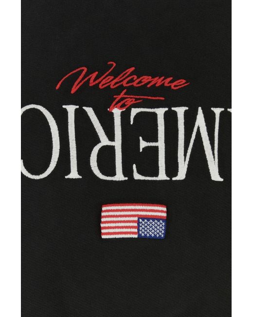 Willy Chavarria Black Cotton Oversize Welcome To America Sweatshirt for men