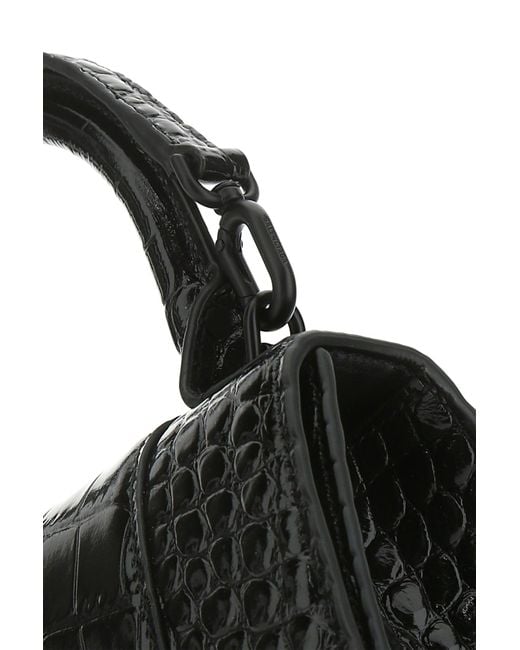 Borsa a mano Hourglass XS in pelle nera di Balenciaga in Black