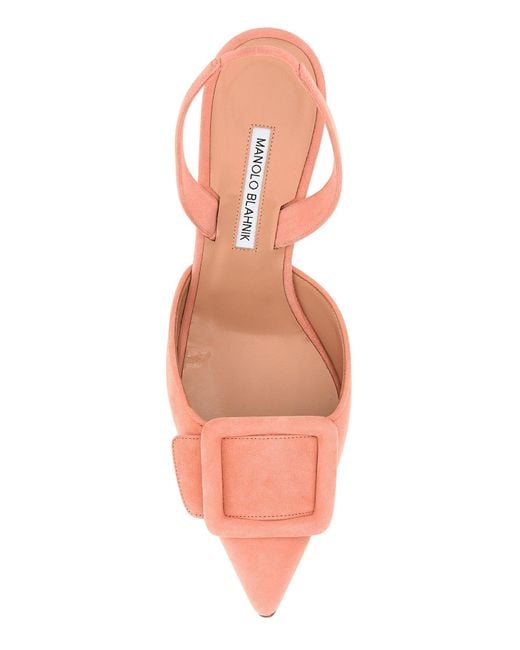 Manolo Blahnik Dark Pink Suede Maysli Pumps