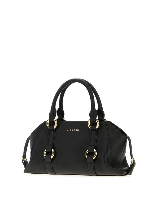 McQueen Black Leather Small Farringdon Handbag