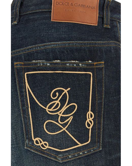 Dolce & Gabbana Blue Mid Rise Jeans for men