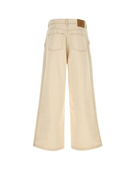 AMI Natural Ivory Denim Wide-leg Jeans for men