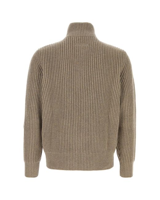 MM6 by Maison Margiela Natural Cappuccino Wool Blend Cardigan for men