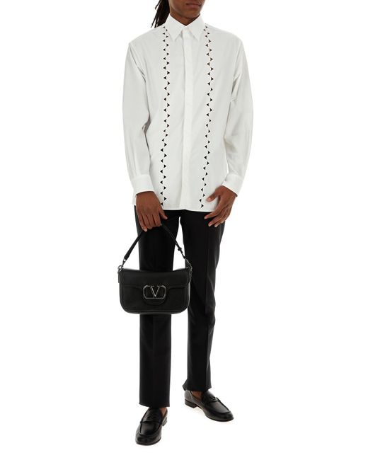 Pantalone in misto lana nera di Valentino Garavani in Black da Uomo