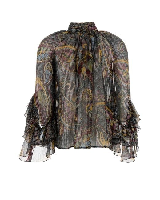 Etro Multicolor Printed Silk Blend Blouse
