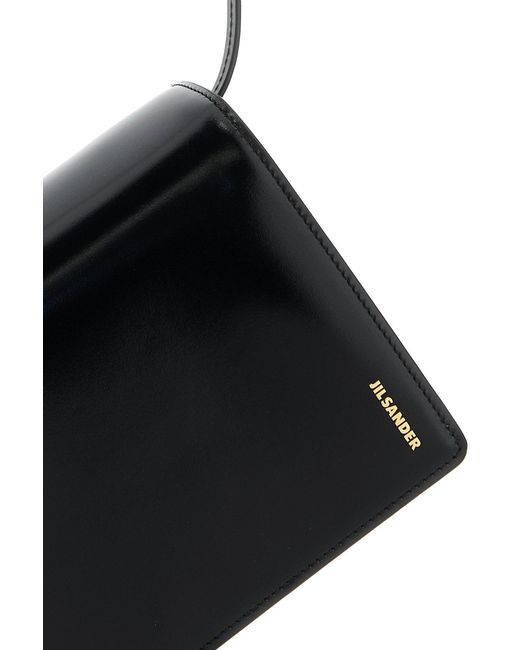Jil Sander Black Leather Small File Shoulder Bag