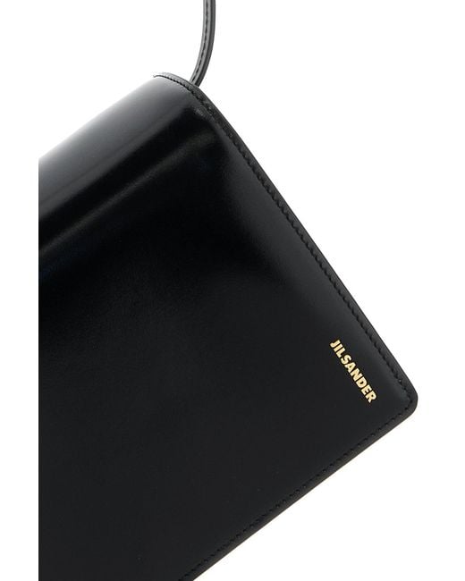 Jil Sander Black Leather Small File Shoulder Bag