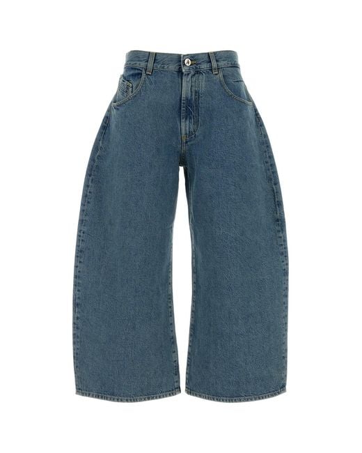 The Attico Blue Denim Wide-leg Jeans
