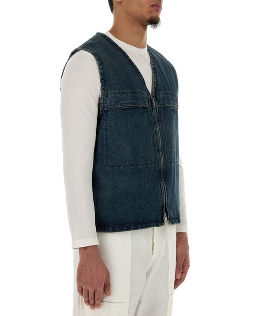 Jil Sander Blue Denim Vest