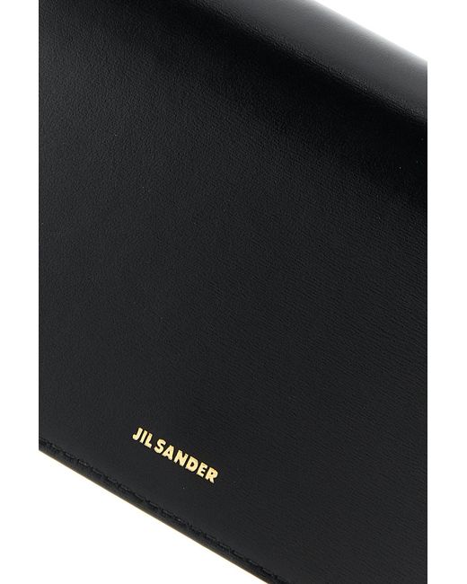 Jil Sander Black Leather Tangle Wallet