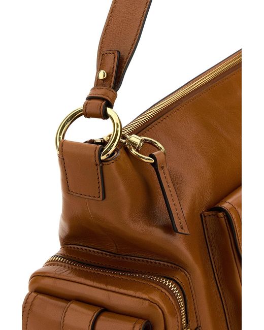 Borsa a mano Camera Bag in pelle caramello di Chloé in Brown