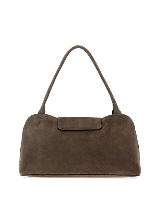 Versace Brown Mud Suede Shoulder Bag