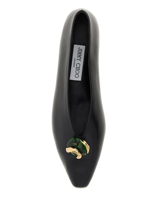 Jimmy Choo Black Nappa Leather Margot Ballerinas