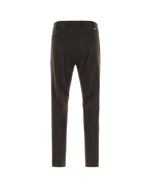 PT Torino Black Dark Brown Stretch Wool Pant for men