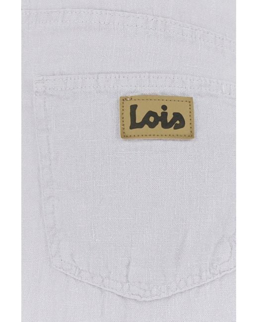 Pantalone dalla gamba ampia in lino lilla di Lois in White