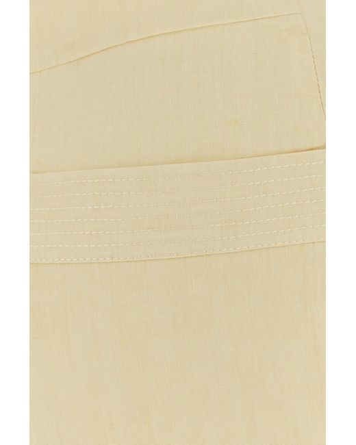 LeKasha Natural Ivory Linen Ashraf Shorts