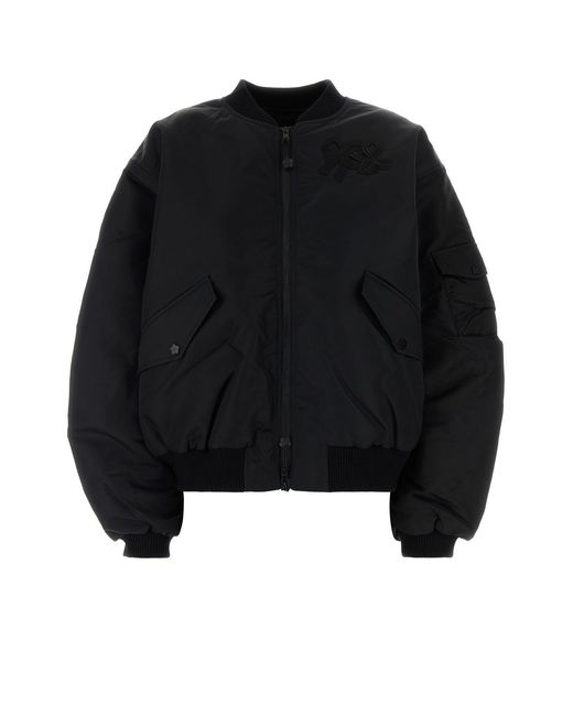 CECILIE BAHNSEN Black Nylon Bomber Jacket