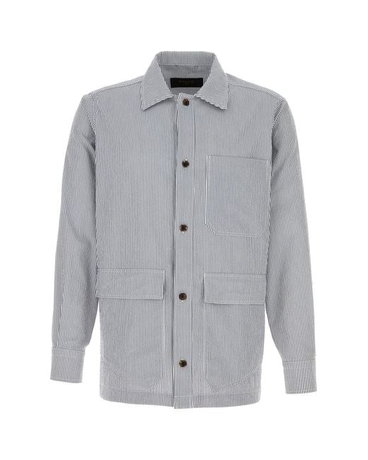 Paltò Gray Embroidered Polyester Blend Giovanni Shirt for men
