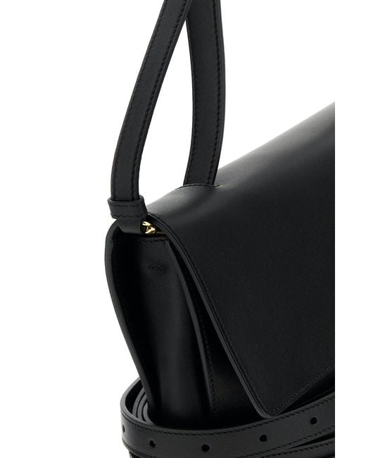 Moschino Black Leather Medium Tie Me Handbag