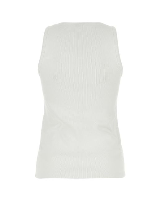 Canotta in cotone stretch bianco di Bottega Veneta in White