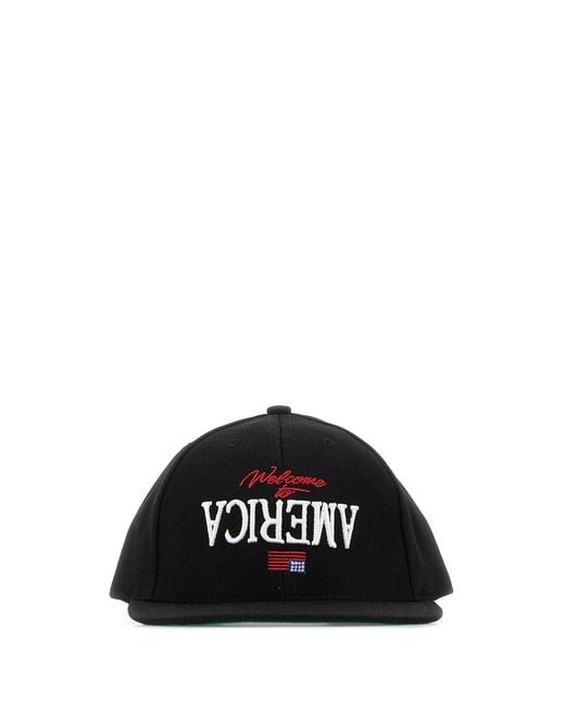 Willy Chavarria Black Canvas Baseball Cap for men